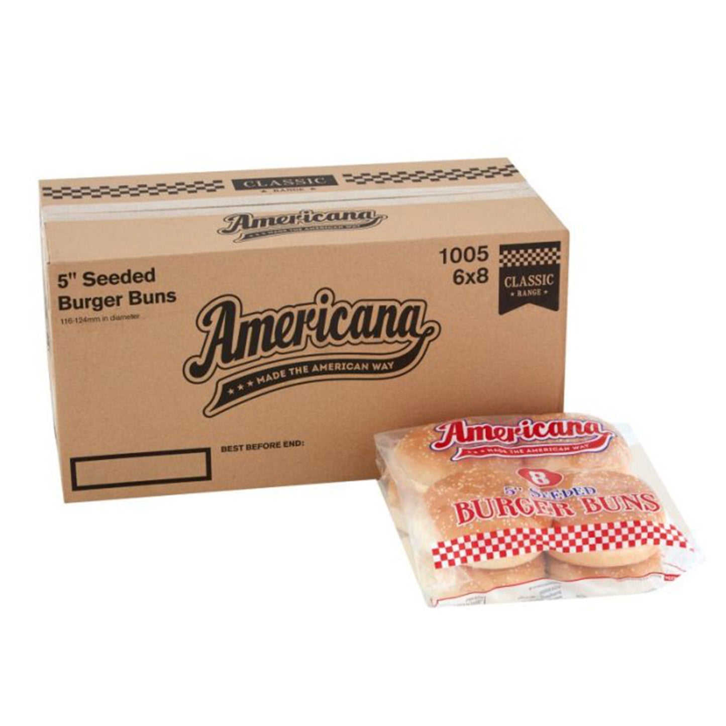 AMERICANA 5" BUNS SEEDED X 8