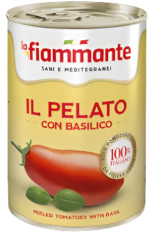 La Fiammante Peeled Tomatoes Basil 400g