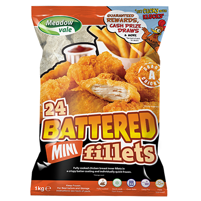 Meadowvale Battered Chicken Mini Fillets (40g)