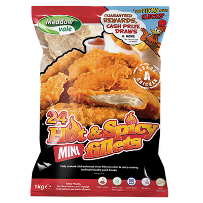 Meadowvale Hot & Spicy Chicken Mini Fillets (40g)