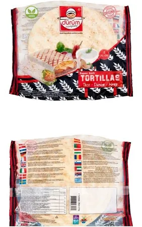Tortilla Wraps Super Soft -10" 25cm box of 100. Durum